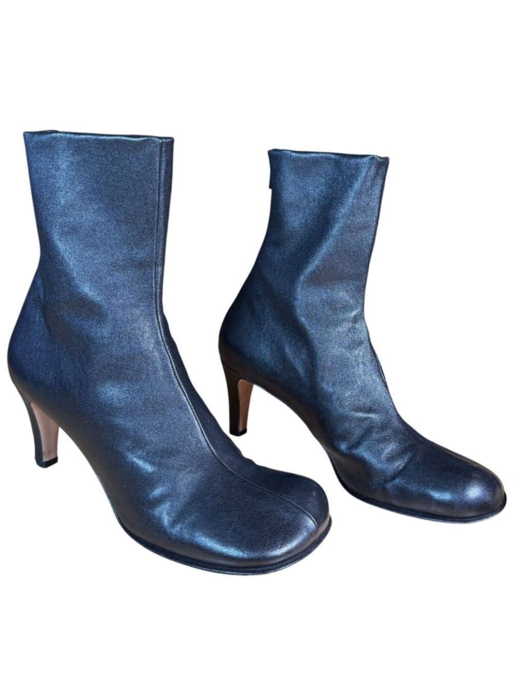 Bottega Veneta Bloc Square Toe Black Heeled Ankle Boots Size EU 39.5 US 9.5